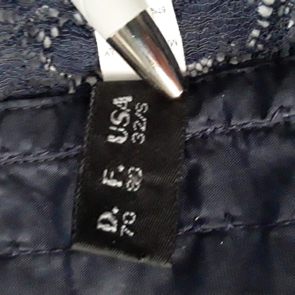 90s La Perla Bustier & Thong, Pleated (Plisse), Dark Navy, Sz 32 & 2  ITALY - Picture 8 of 16